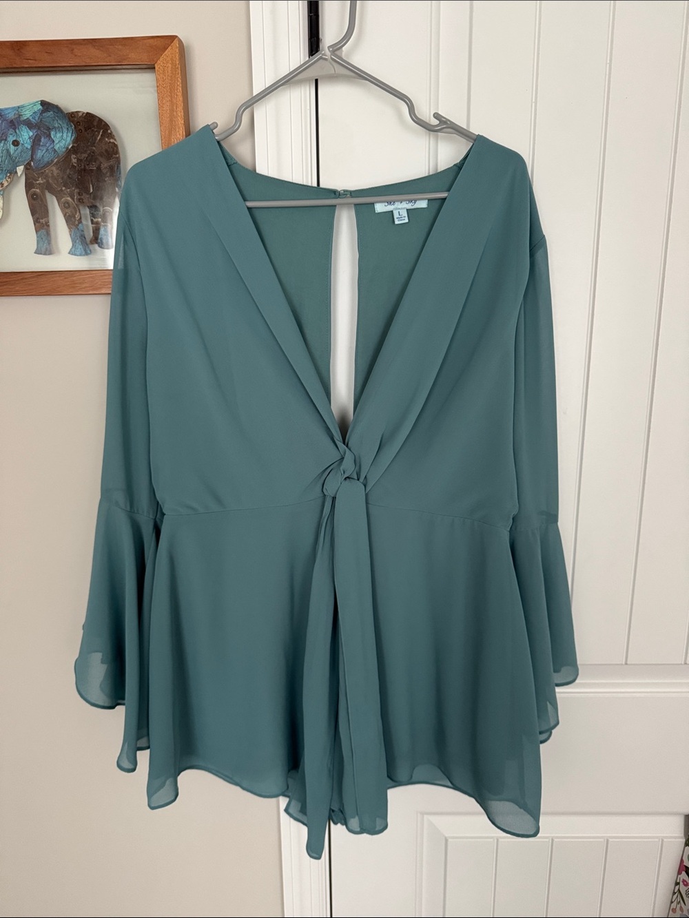 She+Sky Teal Romper
